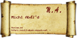Michl Abád névjegykártya